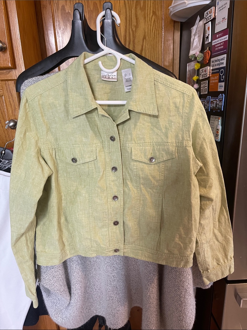 Liz Claiborne Village Sport Denim Jean Jacket Large Linen